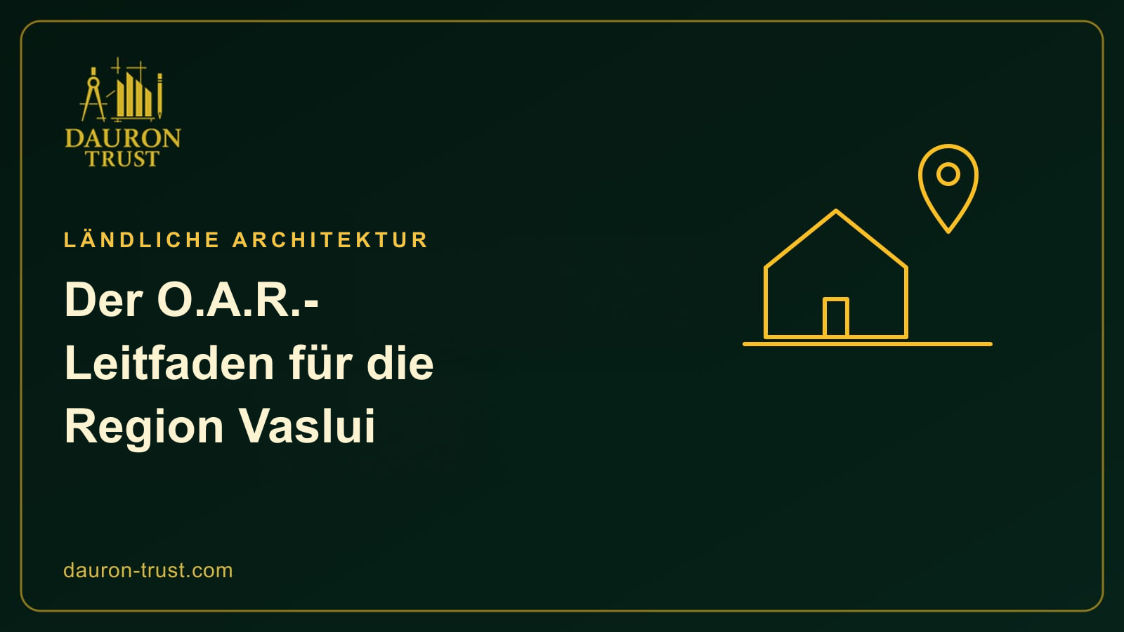 Haus mit Standortmarkierung als Illustration des O.A.R.-Leitfadens für die Region Vaslui