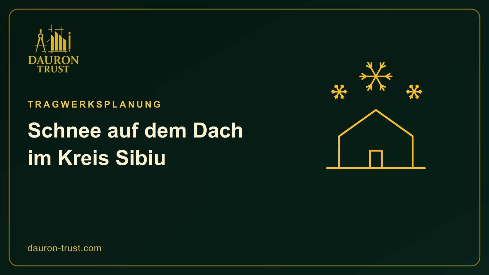 Haus mit Dach und Schneeflocken als Illustration der Schneelast im Kreis Sibiu