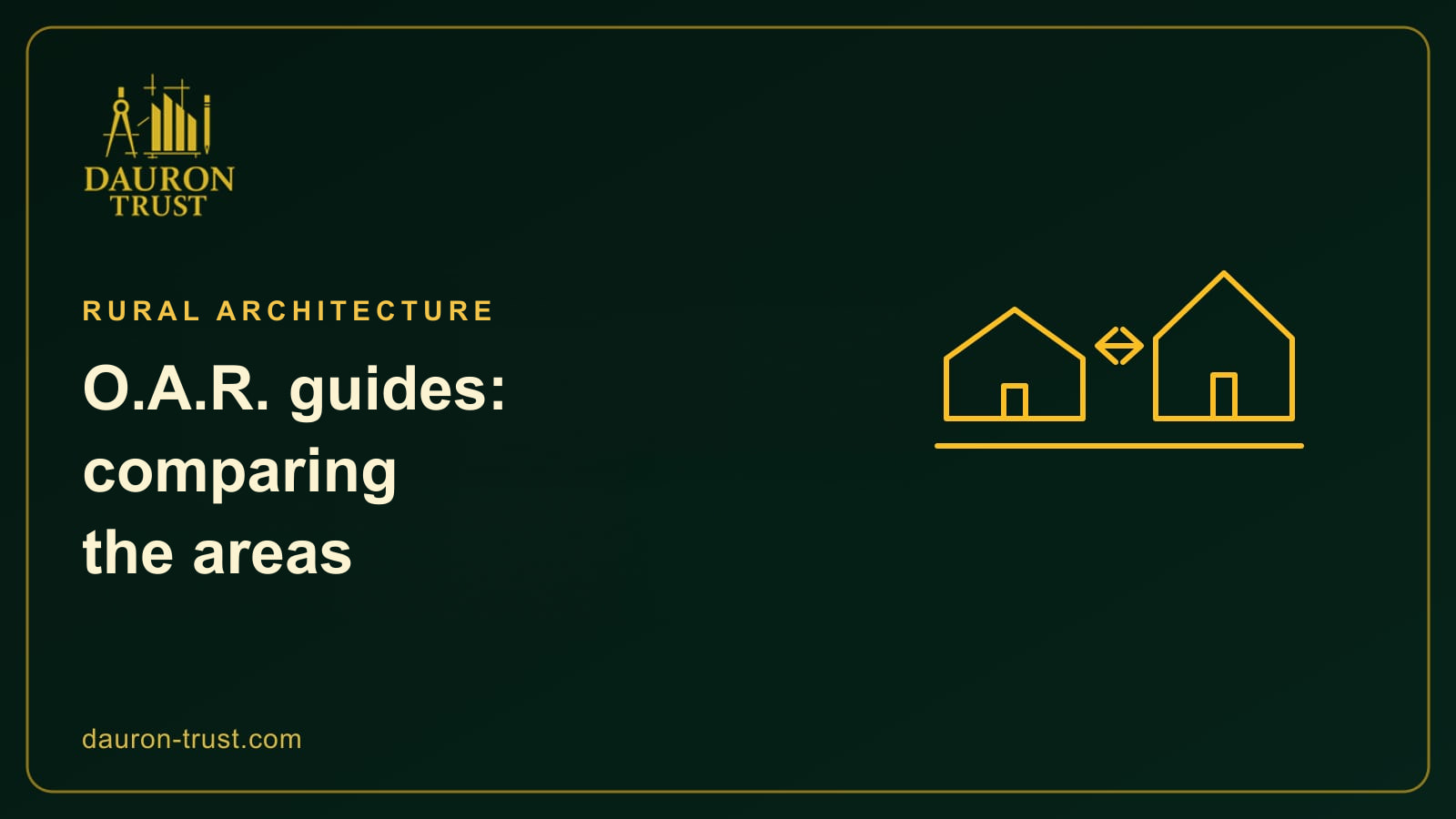 Two houses with arrows comparing the areas of the O.A.R. guides