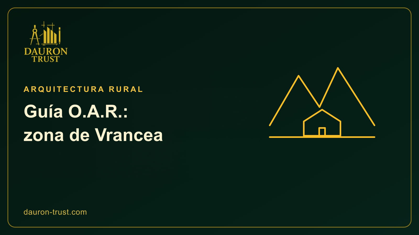 Montañas y una casa, símbolo de la guía O.A.R. para la zona de Vrancea