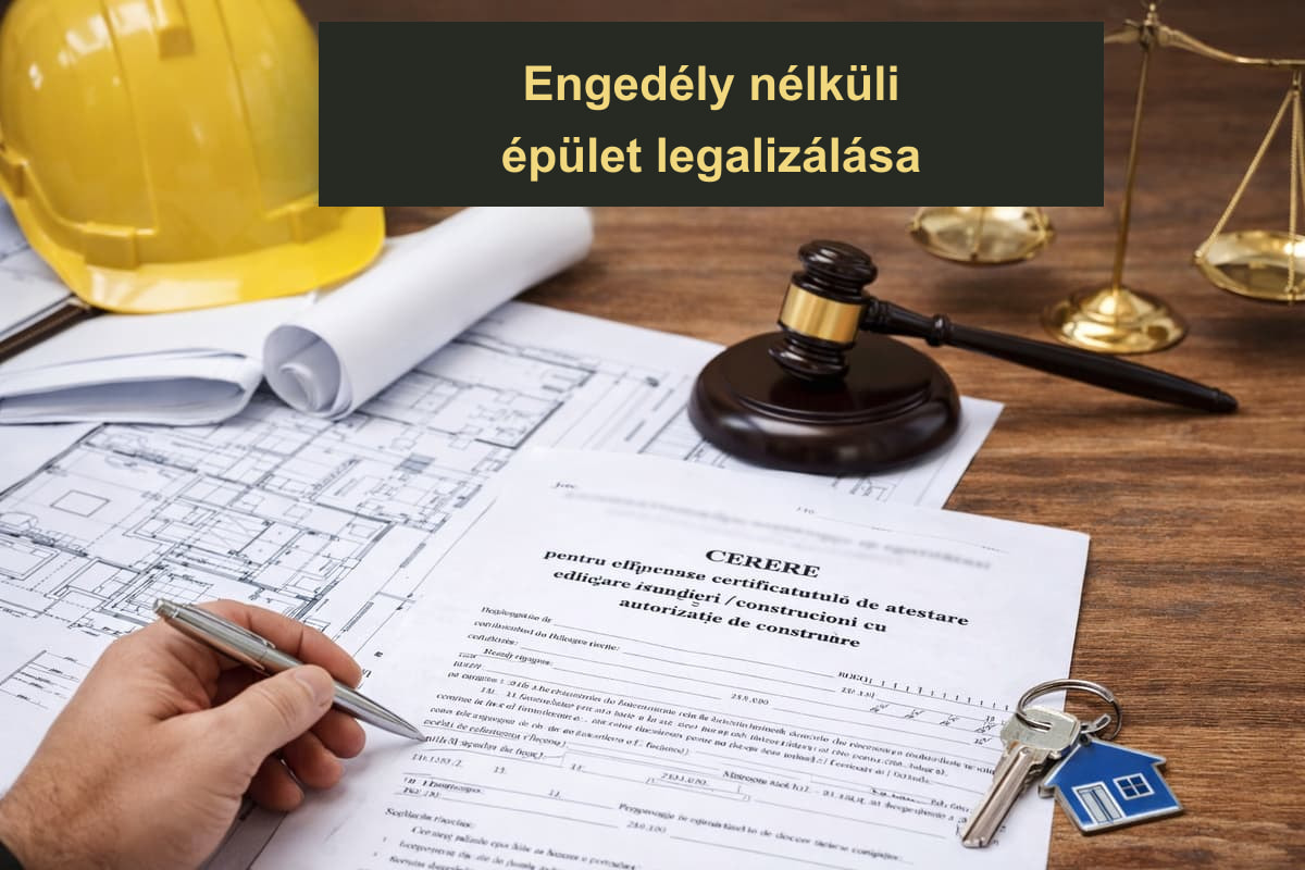 Védősisak, építészeti terv és iratok egy épület rendezéséhez