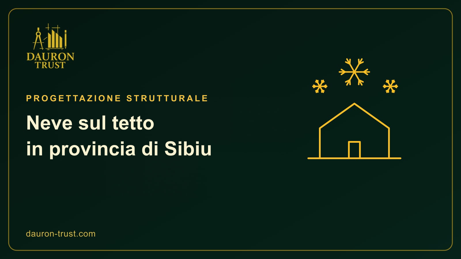 Casa con tetto e fiocchi di neve, simbolo del carico neve nella provincia di Sibiu